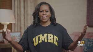 Michelle Obama rocking her UMBC gear on national College Signing Day!!